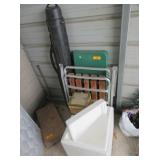 Folding Chair, Picnic Table, Bait Canteen,