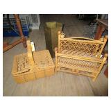 Picnic Basket, Magazine Rack, Trash Can