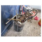 Five Gallon Bucket With Grease Guns, Caulking