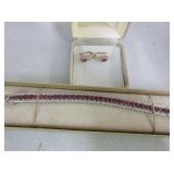 Red Stone Earrings and Necklace