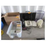 VHS Movies, Cassette Tapes, Phones, Fan, Monitor