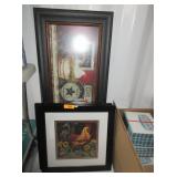 3) Framed Rooster Pictures