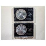 2) American Sliver Eagle 1 Troy Oz. .999 Fine