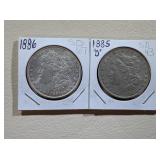 1885-O and 1886 Morgan Silver Dollars