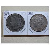 1889-O and 1896 Morgan Silver Dollars