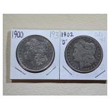 1900 and 1902-O Morgan Silver Dollars