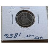 1856 Silver Seated Liberty Dime