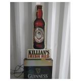 Killians Irish Red Tin Bar Sign, Guinness Lighted