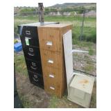 2) Four Drawer Filing Cabinets, Plastic Drawer