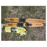 2) Pairs Wooden Skis