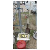 Concrete Mix, Metal Gas Can, Shovels