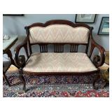 Antique Wood Carved Settee