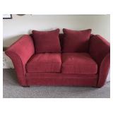 Red Overstuffed Loveseat