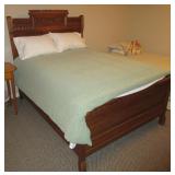 Hand Carved Ornate Full Size Bed With Restonic