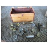 Vintage Glass Door Handles, Collectible Wood Box