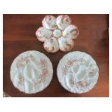 2) Oyster China Plates, 1) Deviled Egg China Plate
