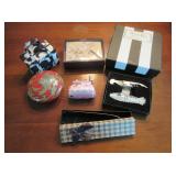 Wine Cork, Glass Ball, Pink Glass Purse, Cards