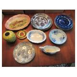 Collector Plates, Bowls, Vase, Gravy Boat - Signed