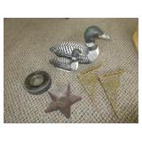 Cloth Ducks, Brass Shelf Corners, Glass Firestone