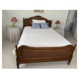 French Ornate Antique Cane Full Size Bed