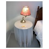 2) Round Side Tables with Matching Bedside Lamps