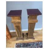 2) Oak Pedestals