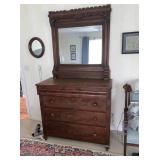 Eastlake Burl Wood Antique Dresser