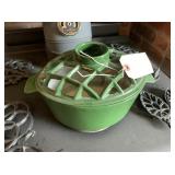 Green Cast Iron Lattice Steamer