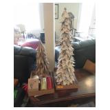 Wood Table Top Trees, Candles