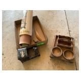 Wood Desk Set, Ivory Inlayed Oriental Desk Set