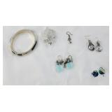 Bracelet, Pin, 4) Sets of Earrings