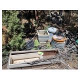 Flower Pots, Garbage Can, Christmas Yard Ornaments