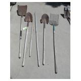 Shovels, Pitch Fork, Wood Handles