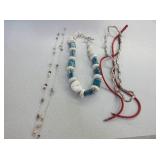 3) Necklaces, Leather Strap