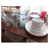 Cocktail Glasses, Soup and Sandwich Plates, Vase