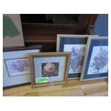 4) Framed Floral Prints