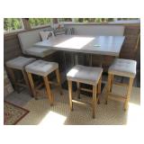 Custom Made Table with 4) Cushioned Stools