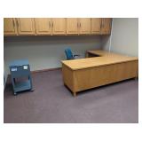 Large L Shaped Desk with Chair , File Cabinet