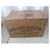 Wooden Anheuser-Busch Box with Checker Lid