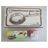 Mushroom Pan Set, Grater, Citrus Juicer