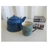 Mug, Enamel Kettle, Ninja Grinder Attachment