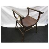 Mid 1800s Oak "Bustle" Chair