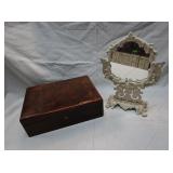 Cast Iron Vanity Mirror, Vintage Jewel Box