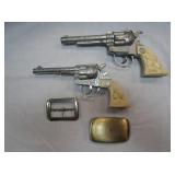 Vintage Ranger And Kit Carson Cap Guns, 2) Belt