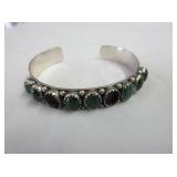 Cuff Bracelet with Blue Stones