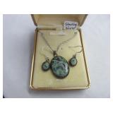 Sterling Silver Earrings and Pendant Set