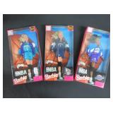 3) NBA Basketball Barbies, (Utah Jazz, Nets And