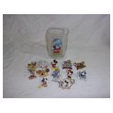 Disney Mickey  Mouse Pins and Glass