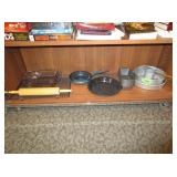 Contents of Shelf: Baking Pans, Rolling Pin,