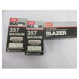 3) Boxes Blazer 357 Magnum Centerfire Cartridges